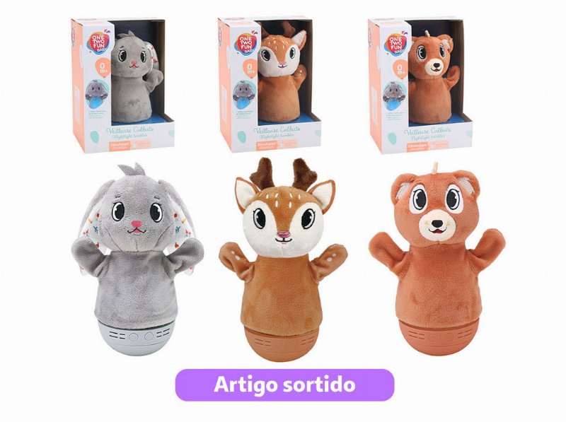 Animal Peluche One Two Fun Com Luz E Música Modelos Sortidos