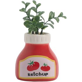 Planta Artificial Com Vaso Ketchup Kasa