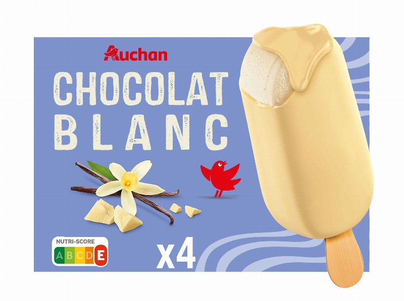 Gelado Palito Auchan Chocolate Branco 4X110 ml