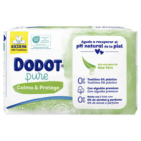 Toalhitas Bebé Pure Calma E Protege Aloe Vera Dodot 828 Un (18 X 46 Un)