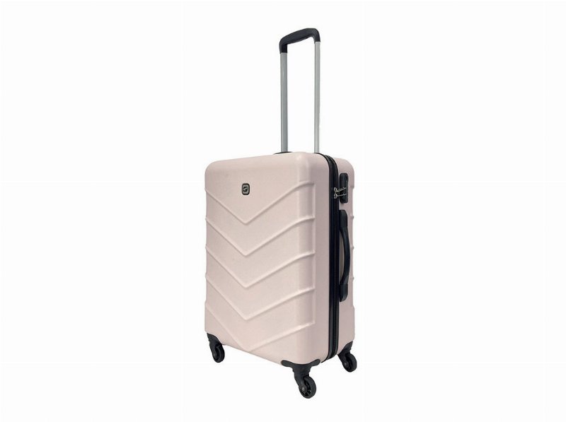 Mala De Cabine Rígida Airport Rosa 4 Rodas 55X22X35Cm