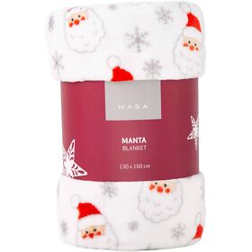 Manta Flanela 160X130Cm Pai Natal Kasa