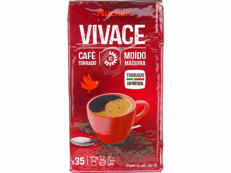 Café Auchan Torrado Vivace Moído Máquina Intensidade 10 250 g