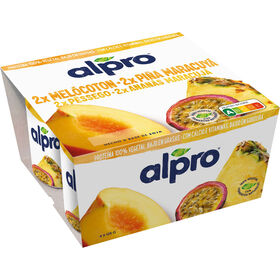 Vegegurte Base De Soja Pedaços Pêssego E Frutos Exóticos Alpro    500 gr (4 Un)