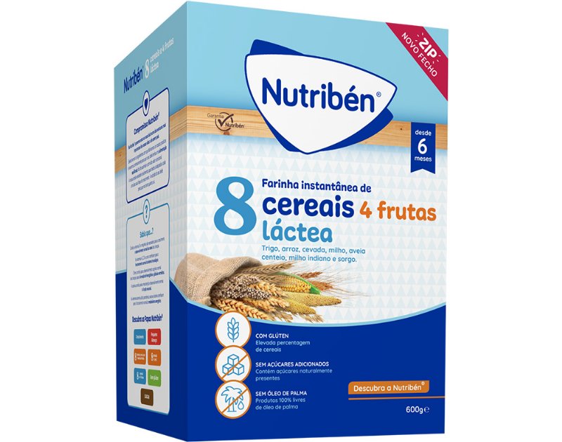 Papa Nutriben Lactea 8 Cereais 4 Frutas 600 g