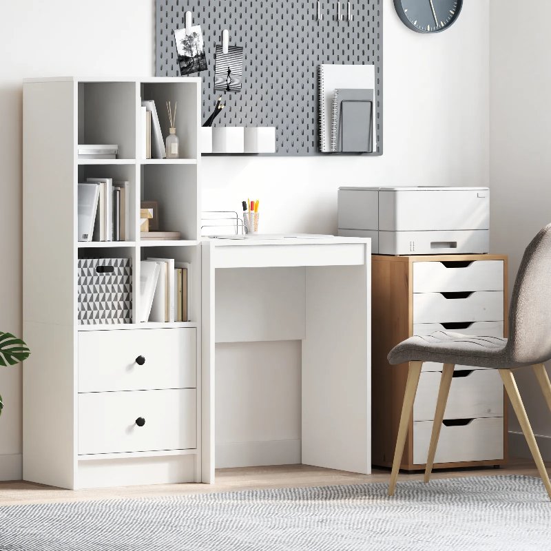Hkh Mesa De Escrita Minimalista Branca Aglomerado De Partículas