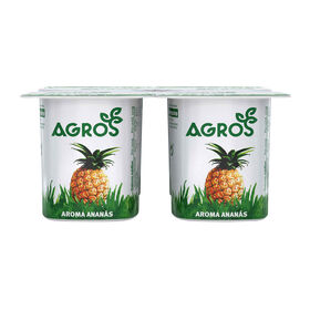 Iogurte Aroma Ananás Agros 480 gr (4 Un)