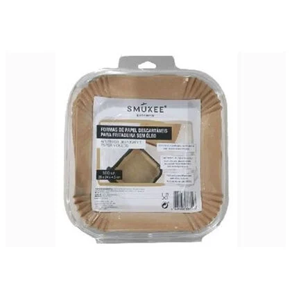 Formas De Papel Quadradas Para Airfryer 100Un Smukee 100Un