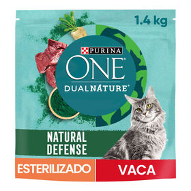 Ração Para Gato Adulto Esterilizado Vaca Purina One Dual 1,4 kg