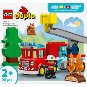Lego Duplo - Camião Dos Bombeiros Com Mangueira E Bombeiro - 10473