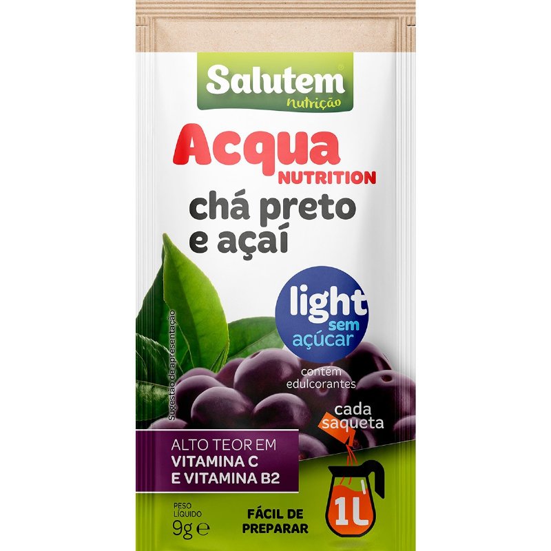 Acqua Nutrition Chá Preto E Açaí Em Saquetas 9 g