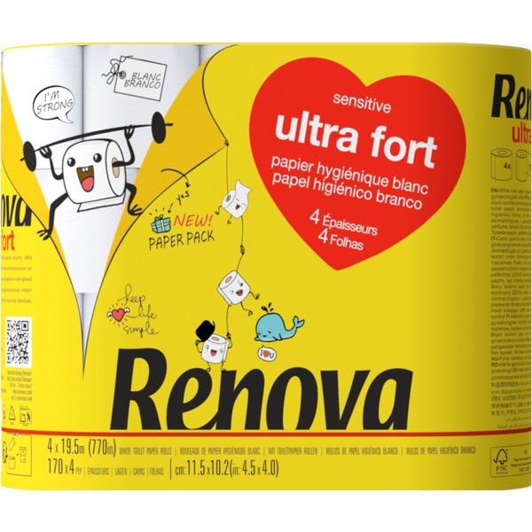 Papel Higiénico Ultra Forte Embalado Em Papel 4 unidades
