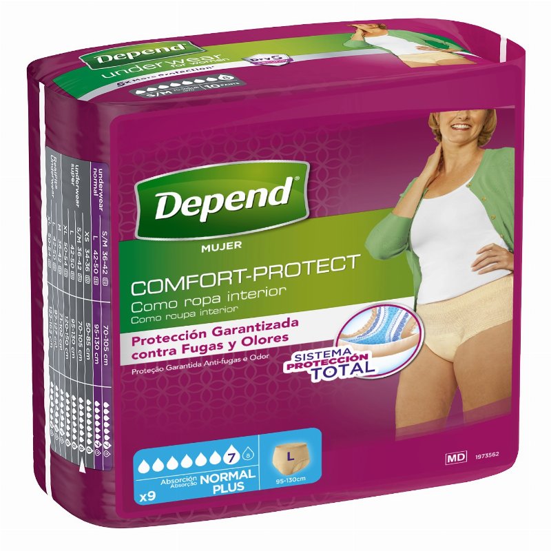 Cuecas Incontinência Depend Normal Mulher L 9N