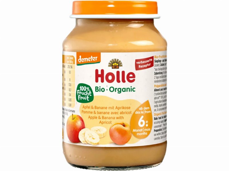 Boião Bio Pure Holle Maçãbanana E Alperce 6M 190 g