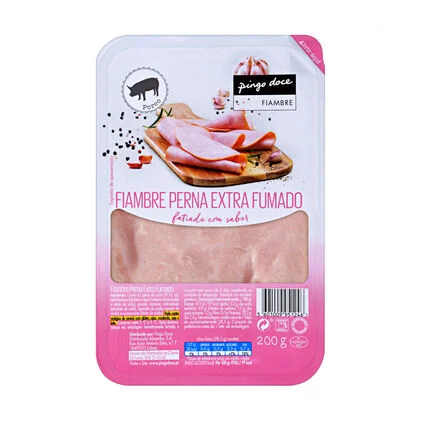 Fiambre Da Perna Extra Fumado Fatiado Pingo Doce 0.2Kg