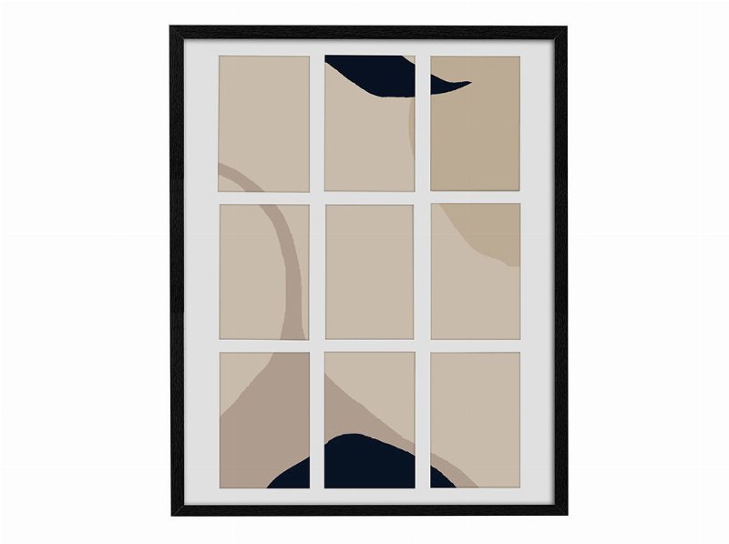 Moldura 9 Vistas Actuel Preto 42X52Cm