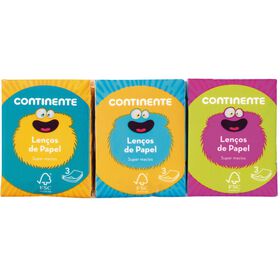 Lenços De Bolso Infantil 3 Folhas Continente 6 Un