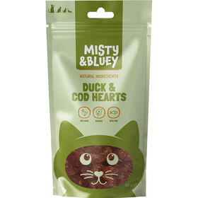 Snack Para Gato Corações Pato Misty & Bluey 50 g