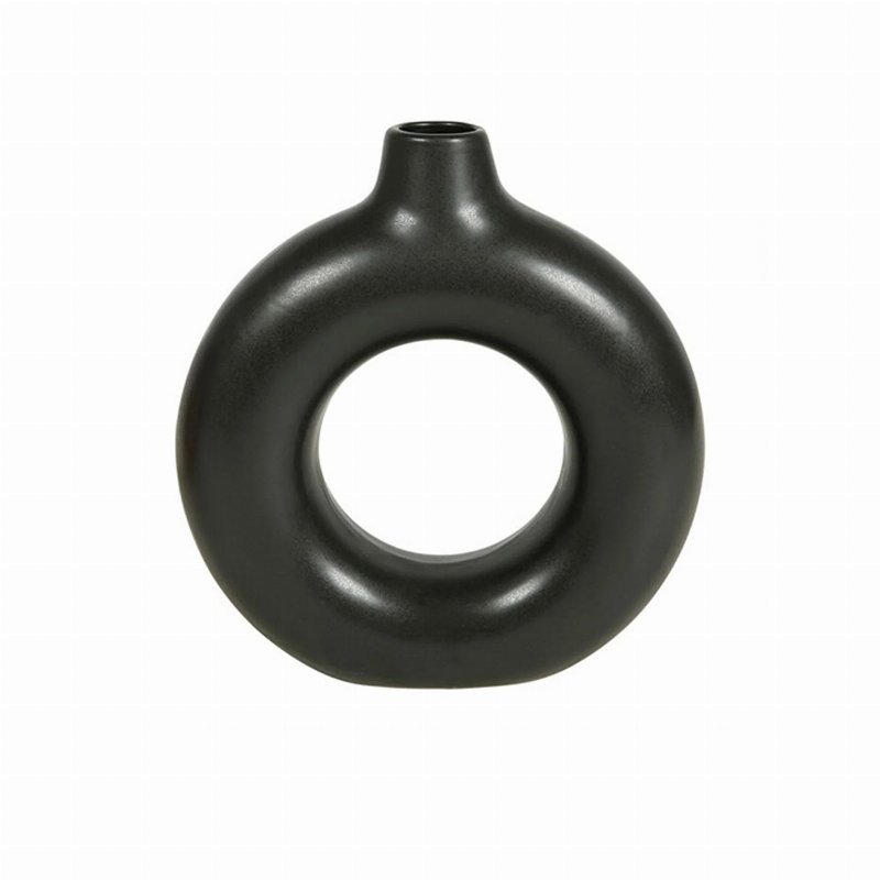 Hkh Vaso Cerâmica "Circle" Preto