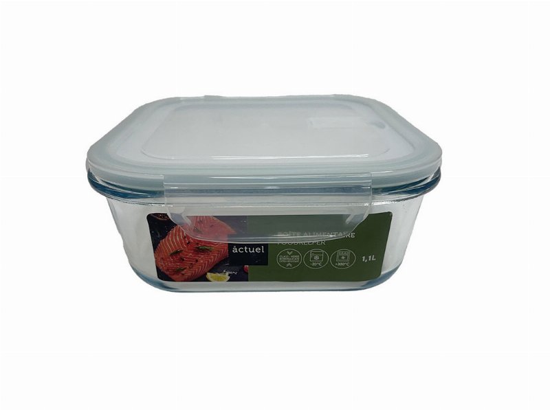 Caixa Hermética Actuel Vidro Quadrada 1.1 l
