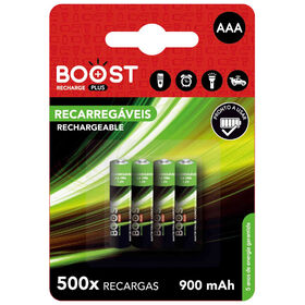 Pilhas Aaa 900Mah Recarregáveis Boost 4 Un