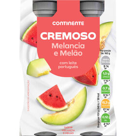 Iogurte Líquido Cremoso Melancia E Melão Continente 640 gr (4 Un)