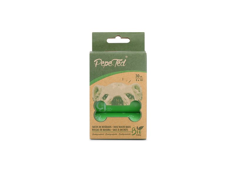 Sacos Para Dejetos Pepe Ted Biodegradáveis 30 Unidades