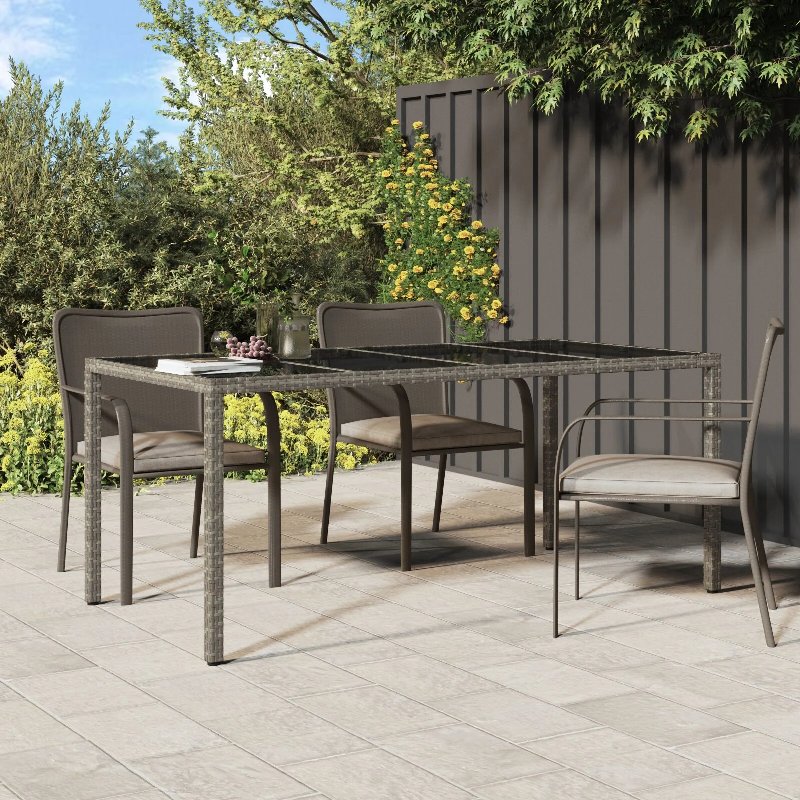 Hkh Mesa De Jantar Jardim Cinza Rattan Sintético - Cinzento