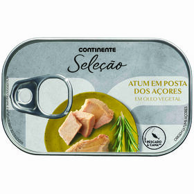 Atum Dos Açores Posta Em Óleo Continente Seleção 120 gr (Peso Escorrido 85 gr)