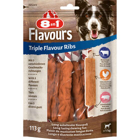 Snack Para Cão Triplo Sabor Ribs 8 In 1 113 g
