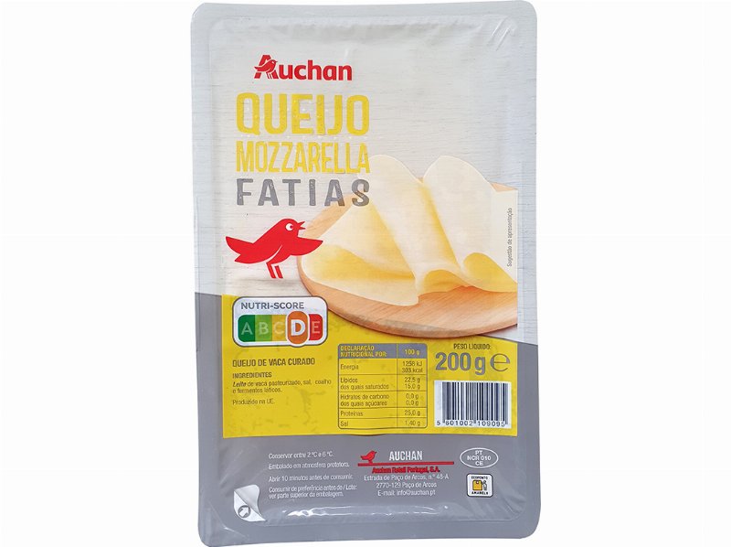Queijo Mozzarella Auchan Fatias 200 g