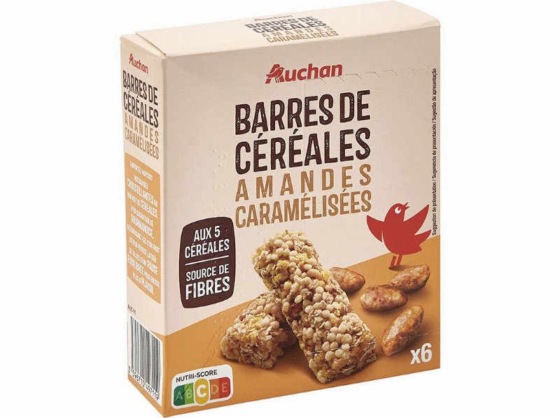Barras Cereais Auchan Com Amêndoas E Caramel. 6 Un 126 g