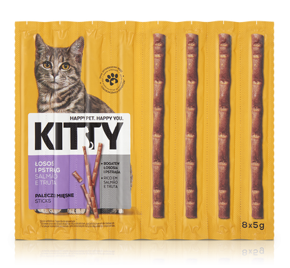 Snack Para Gato Sticks Salmão E Truta Kitty 0.04Kg