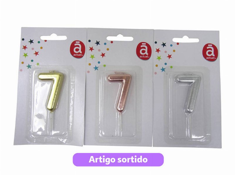 Vela Aniversário Nº7 Actuel Cores Sortidas
