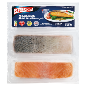 Lombos De Salmão Com Pele Ultracongelado Pescanova 250 gr