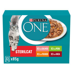Comida Húmida Para Gato Adulto Esterilizado Salmão Purina One 12 X 85 g