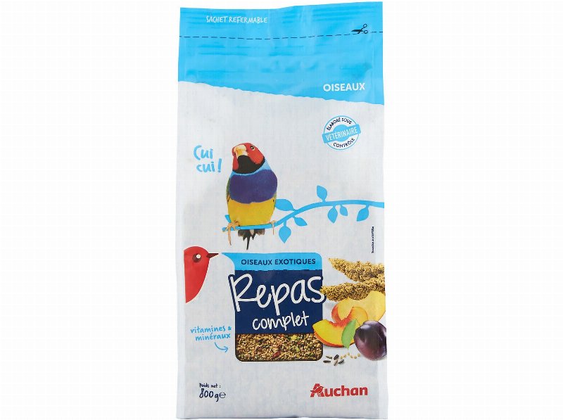 Comida Para Pássaros Exóticos Auchan Menu Completo 800 g