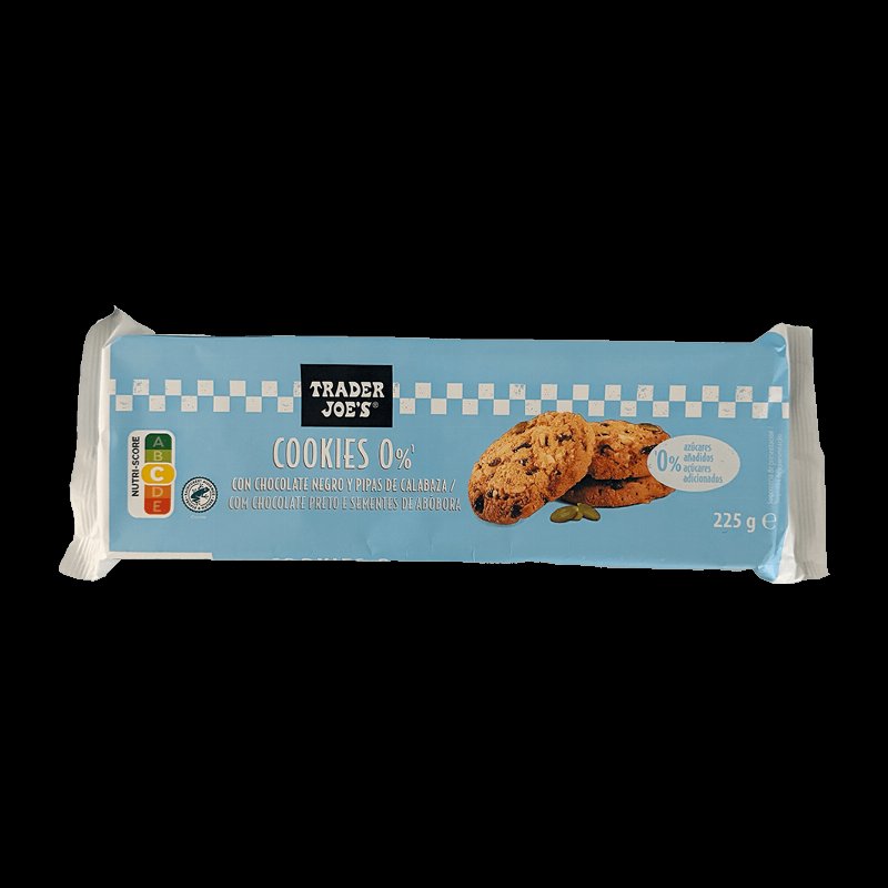 Cookies Com Chocolate Preto E Sementes De Abóbora 225 g