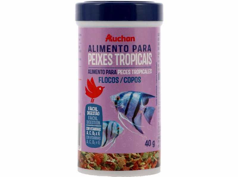 Comida Para Peixes Tropicais Auchan Em Flocos 40 g
