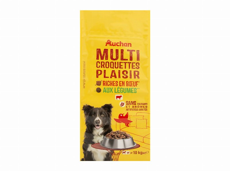Ração Para Cão Auchan Prazer Rico Em Vaca E Com Legumes 10 kg