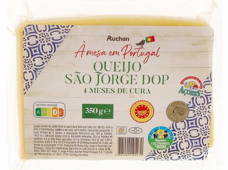 Queijo São Jorge Dop Auchan À Mesa Em Portugal Cultivamos O Bom Cura 4 Meses 350 g