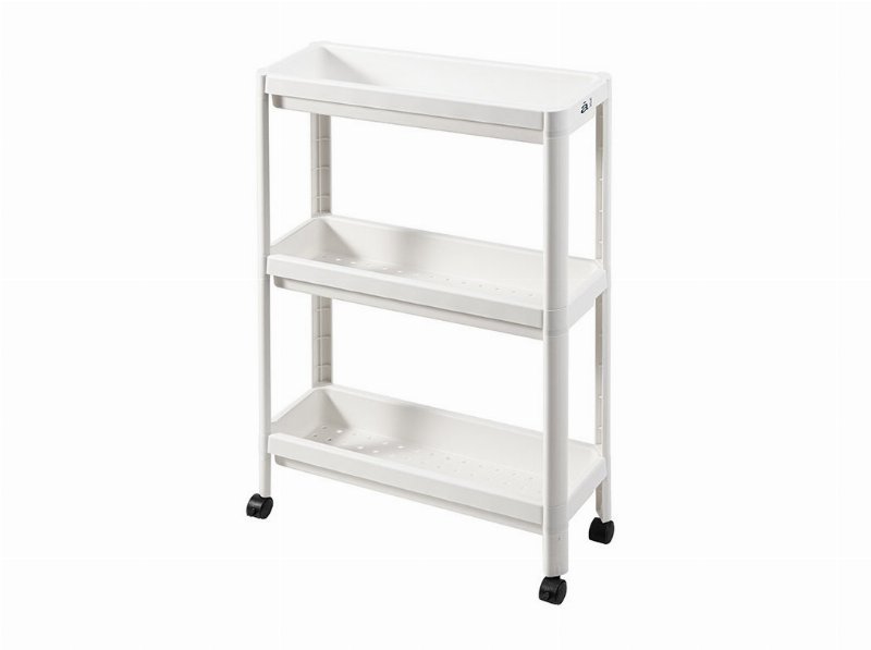 Carro Com Rodas Actuel 3 Cestos Em Plástico/Metal Branco 53X17.5X73.3Cm