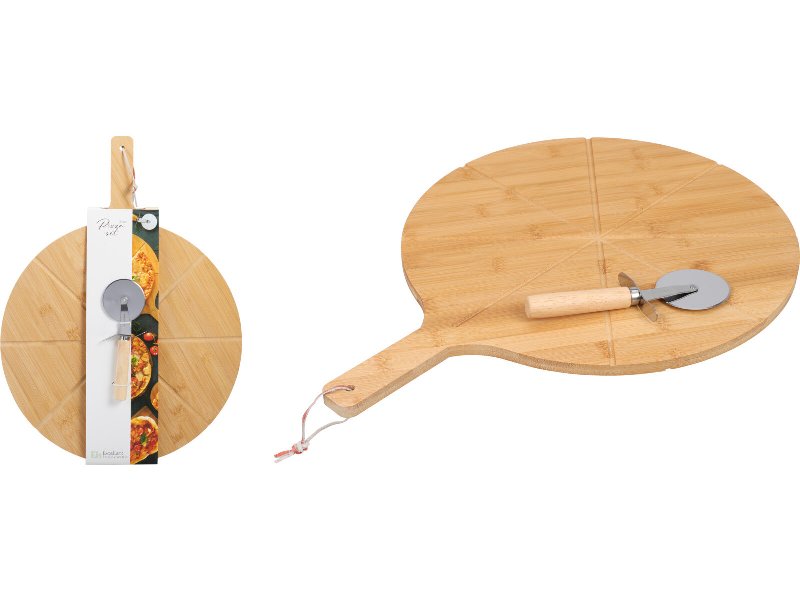 Conjunto De Tábua Pizza+Cortador Excellent Houseware 50X37X1.2Cm