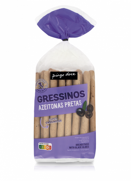Gressinos Com Azeitona Preta Pingo Doce 0.25Kg