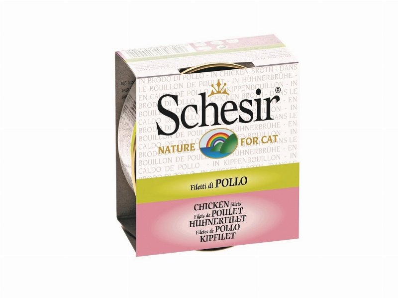 Comida Húmida Para Gato Schesir Lata Com Frango Em Caldo 70 g