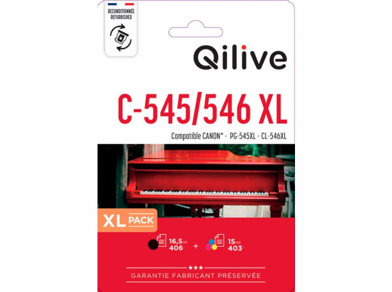 Pack Tinteiros Qilive Compatível Canon Pg-545Xl / Cl-546Xl Preto E Cor