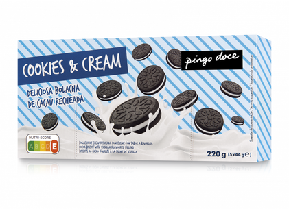 Bolachas Cookies & Cream Pack 5 Pingo Doce 0.22Kg