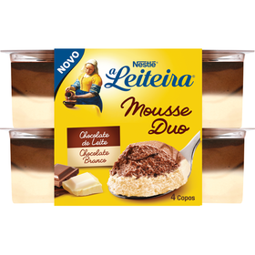 Mousse Duo Chocolate Leite E Chocolate Branco A Leiteira 236 gr (4 Un)