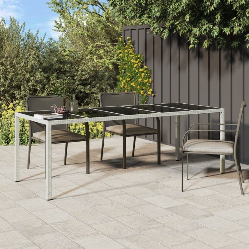 Hkh 3 Pcs Conjunto Bar De Jardim Com Almofadões Vime Pe - Preto