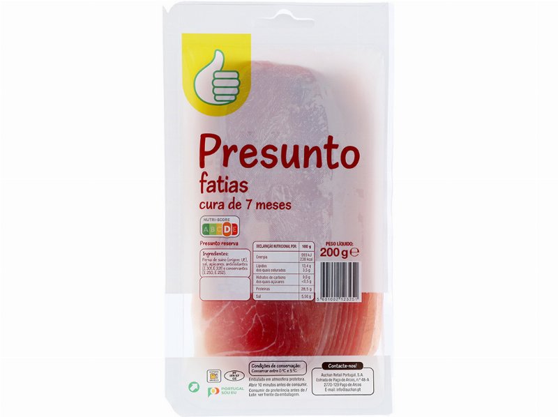 Presunto Fatias Polegar 7 Meses De Cura 200 g